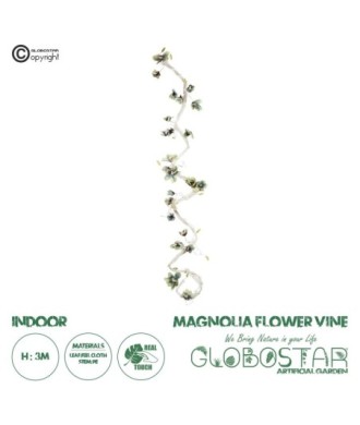 GloboStar® Artificial Garden MANGOLIA FLOWER VINE 21470 Τεχνητό Διακοσμητικό Κλαδί Μανόλιας  Y300cm